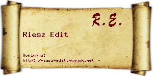 Riesz Edit névjegykártya